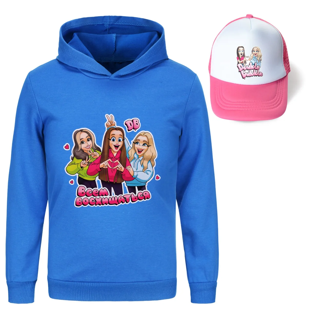 Double-Bubble Hoodie & Sun Hat Set, Style 23 · Deep Blue