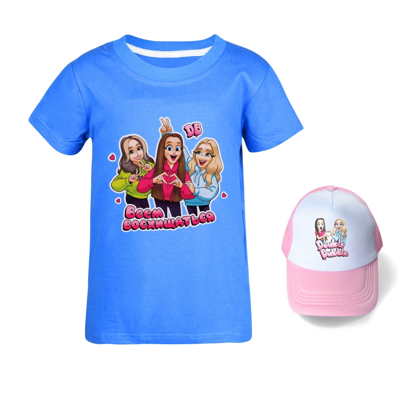 Graphic Tee & Sun Hat Set — 5639 Edition, Style 10 · Deep Blue