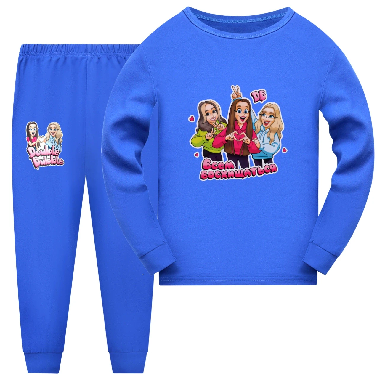 Family Lounge Set — 5639 Edition, Style 12 · Long Sleeve · Blue