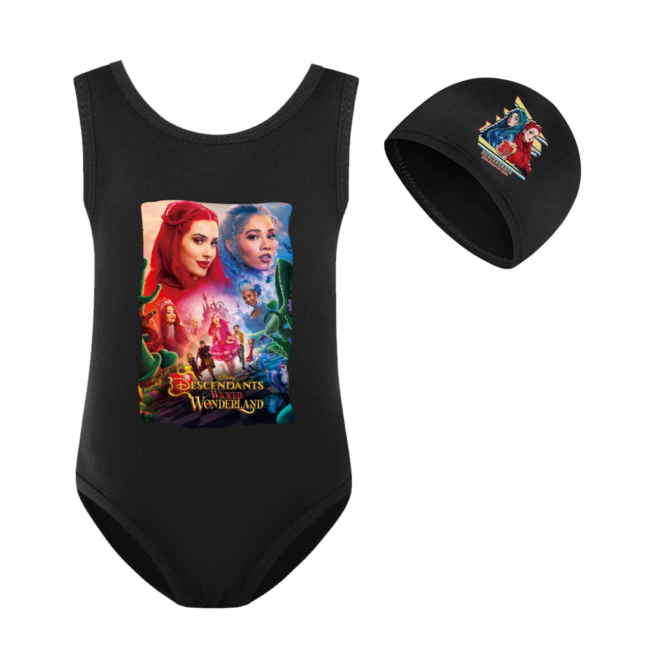 Girls’ Swimsuit & Cap Set — 5795 Edition, Style 13 · Set · Black