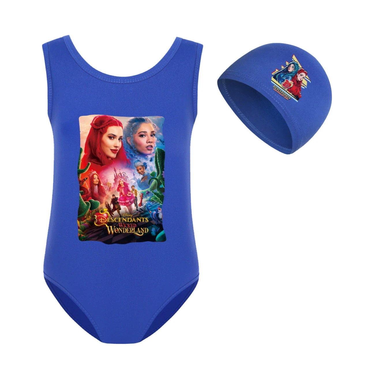Girls’ Swimsuit & Cap Set — 5795 Edition, Style 14 · Set · Blue