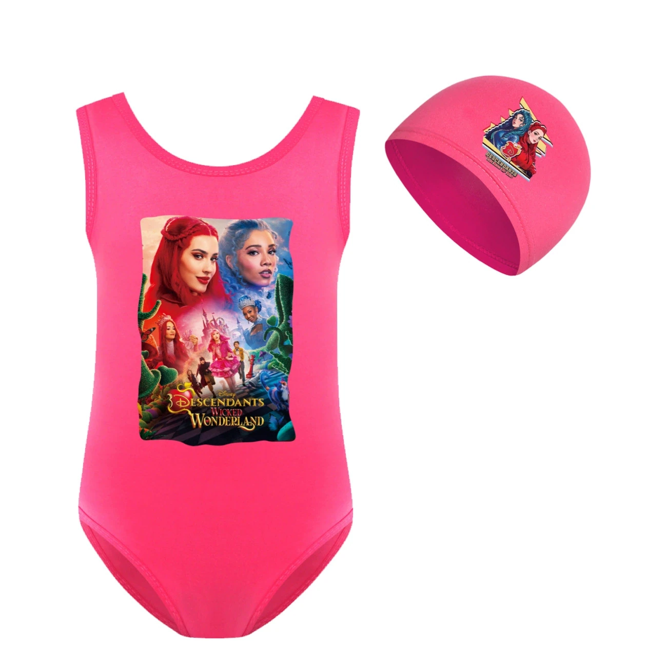 Girls’ Swimsuit & Cap Set — 5795 Edition, Style 16 · Set · Rose