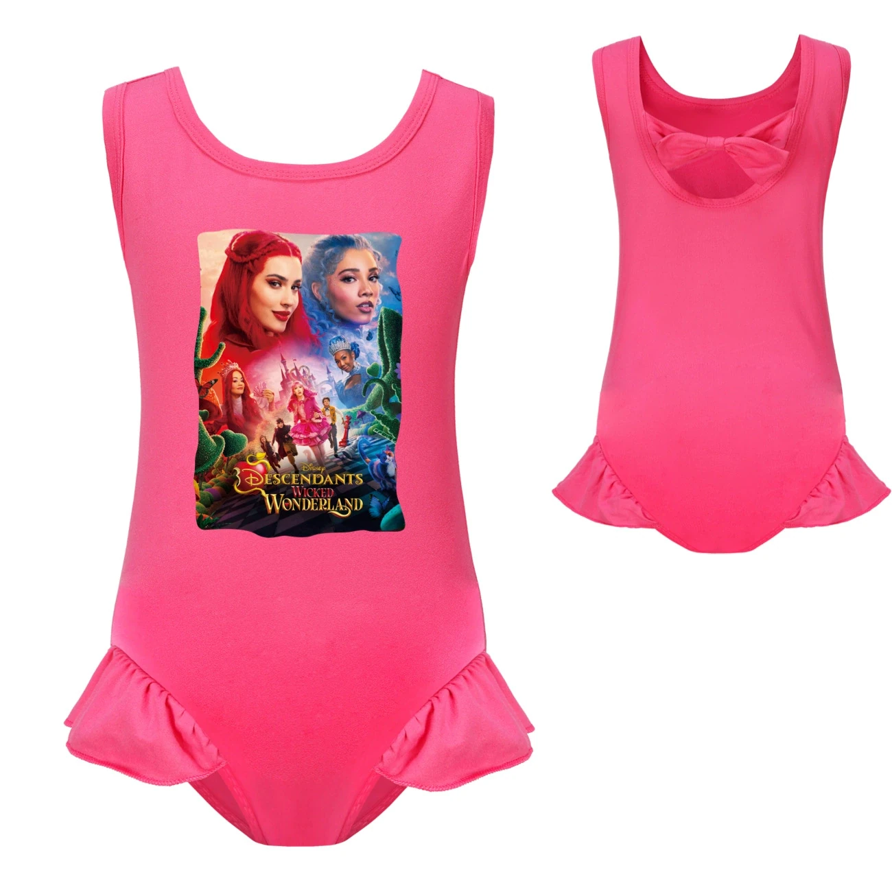 Girls’ Swimsuit & Cap Set — 5795 Edition, Style 18 · Single Piece · Rose