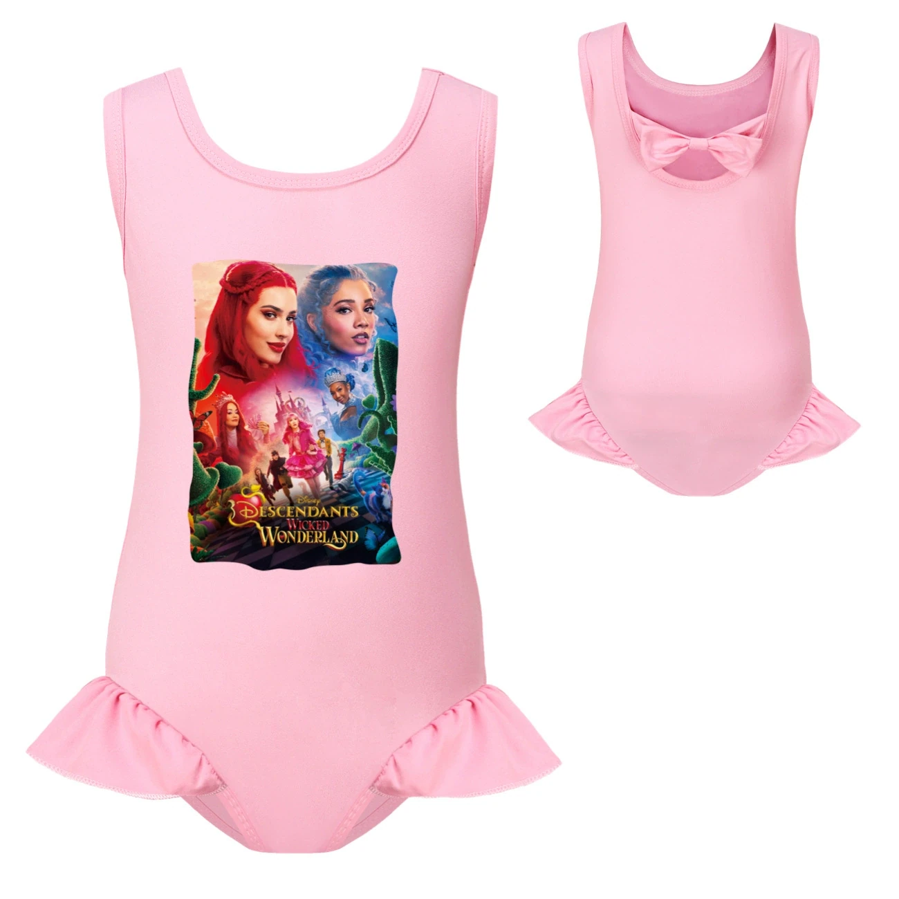 Girls’ Swimsuit & Cap Set — 5795 Edition, Style 20 · Single Piece · Pink