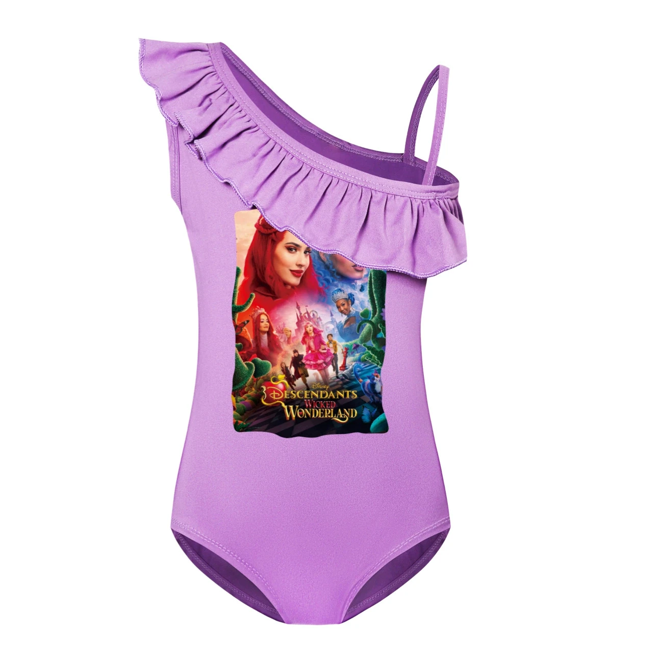 Girls’ Swimsuit & Cap Set — 5795 Edition, Style 23 · Single Piece · Purple
