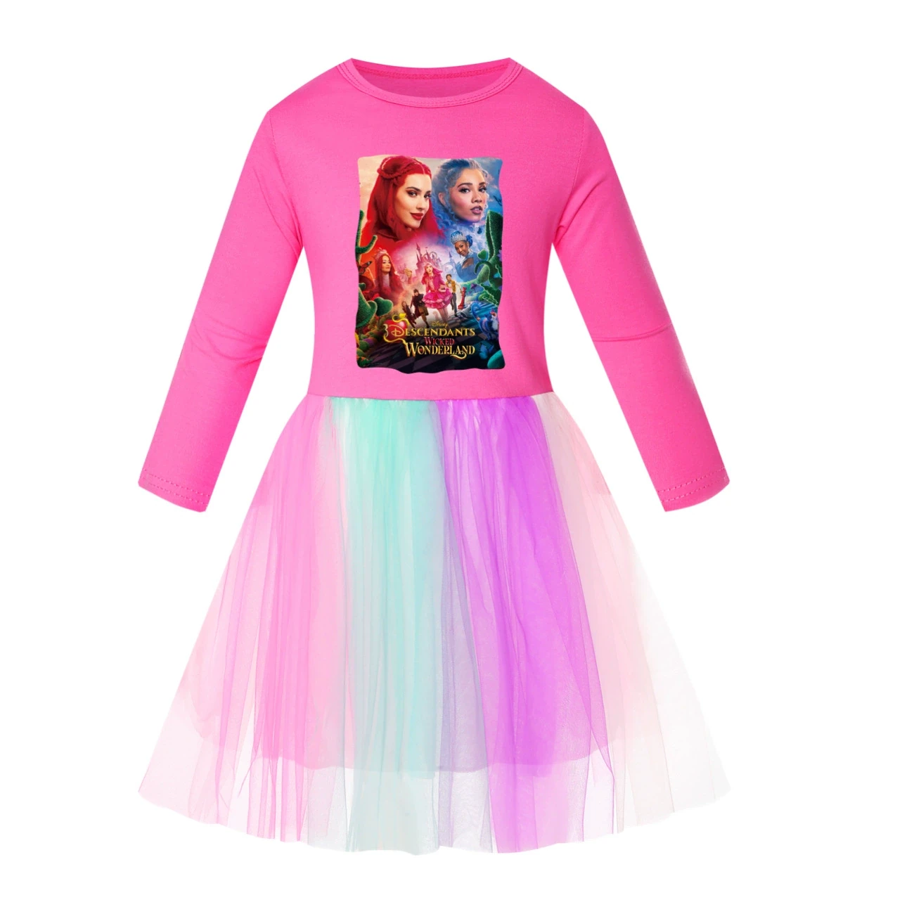 Rainbow Tulle Twirl Dress — 5795 Edition, Style 02 · Long Tulle · Rose
