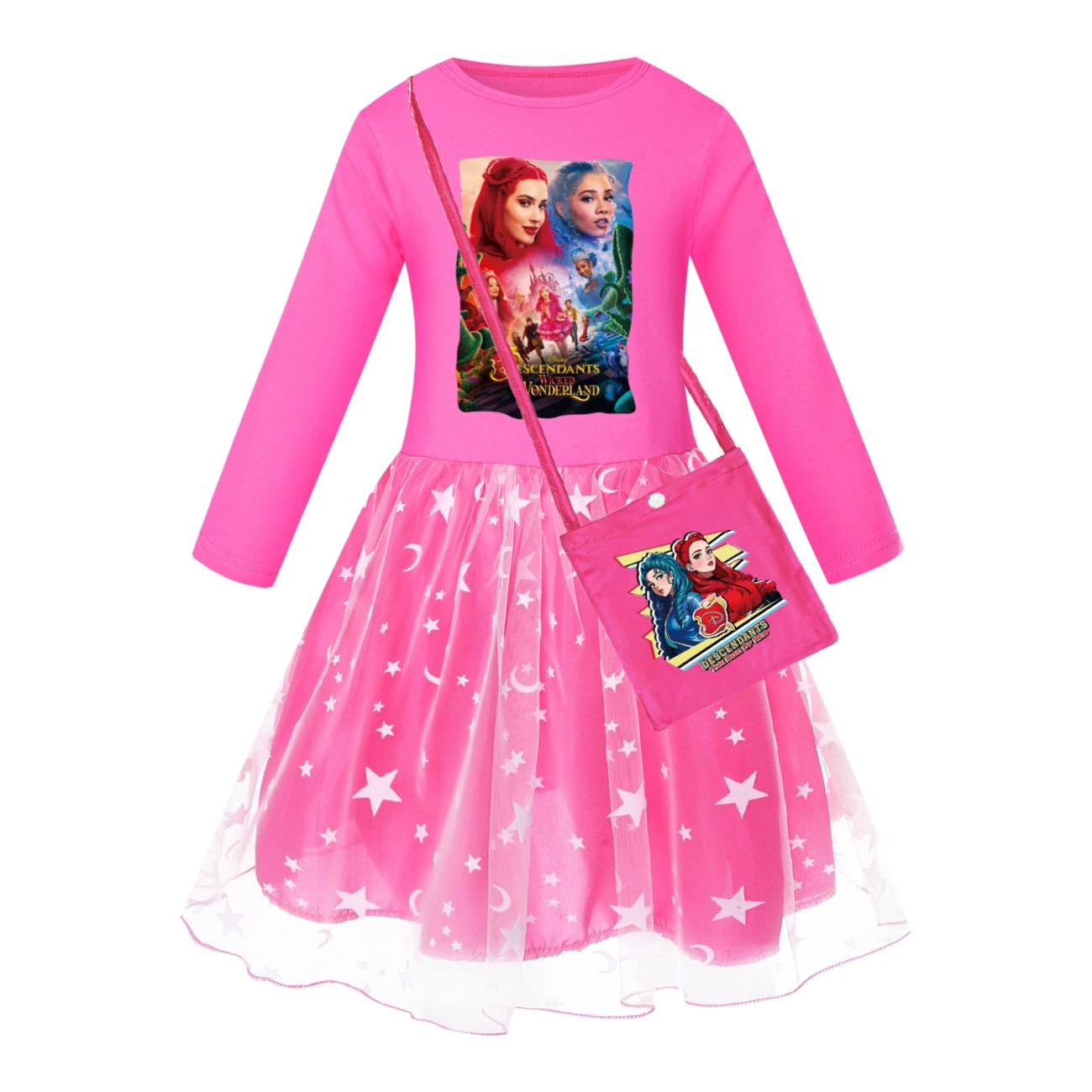 Rainbow Tulle Twirl Dress — 5795 Edition, Style 08 · Star Tulle · with Bag · Rose