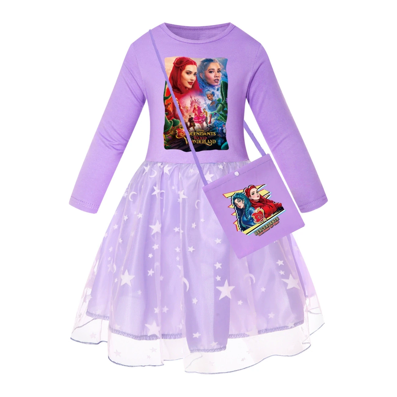 Rainbow Tulle Twirl Dress — 5795 Edition, Style 09 · Star Tulle · with Bag · Purple
