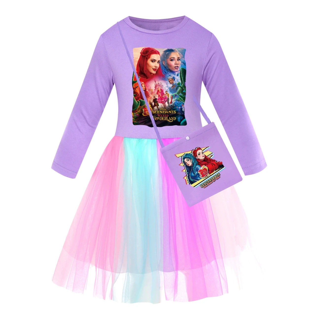 Rainbow Tulle Twirl Dress — 5795 Edition, Style 10 · Long Tulle · with Bag · Purple