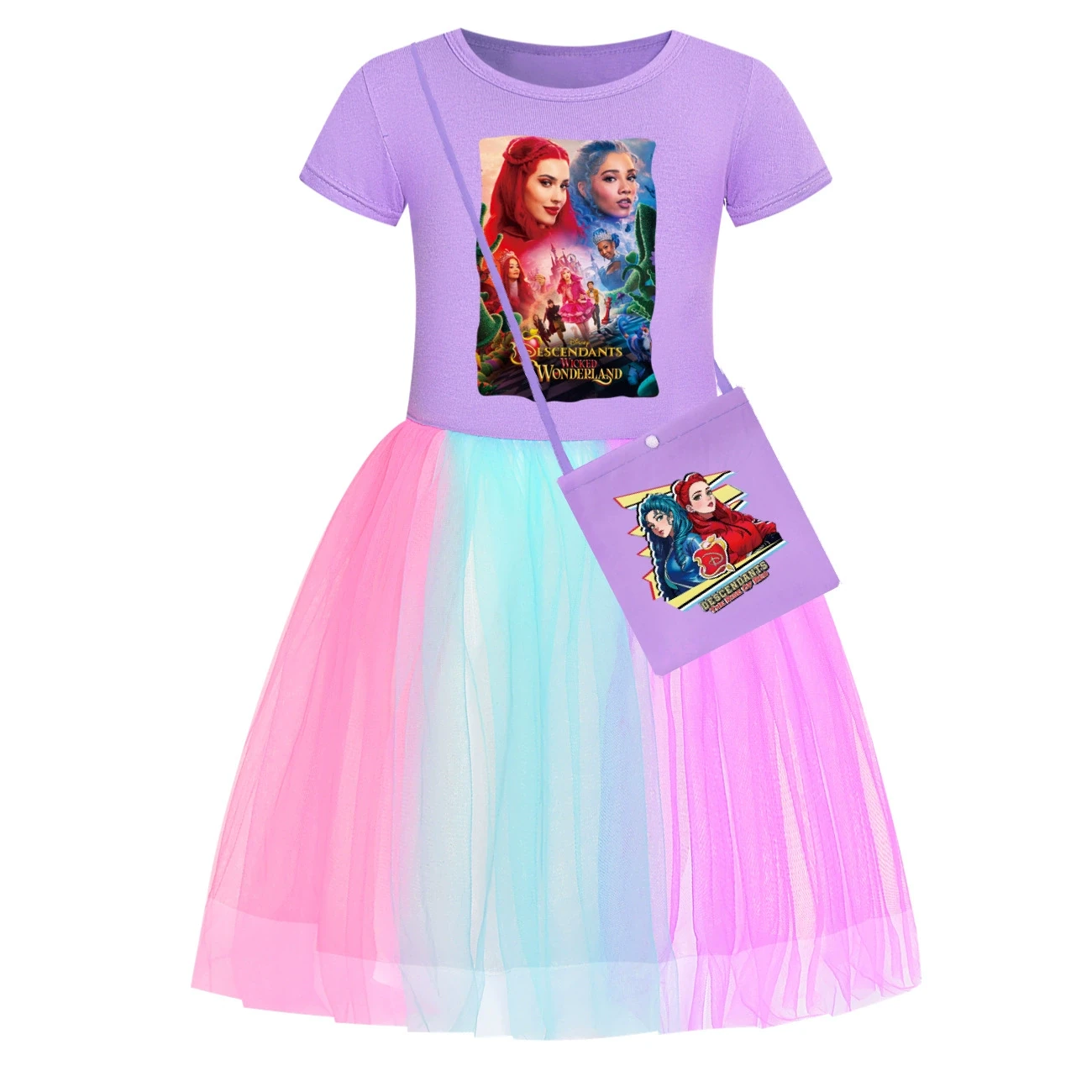 Rainbow Tulle Twirl Dress — 5795 Edition, Style 22 · Short Tulle · with Bag · Purple
