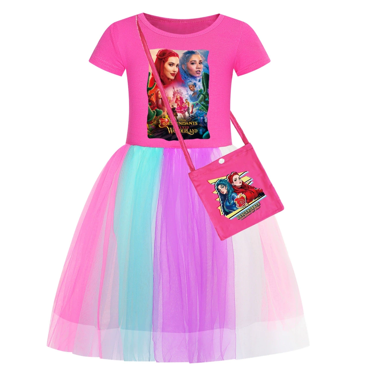 Rainbow Tulle Twirl Dress — 5795 Edition, Style 23 · Short Tulle · with Bag · Rose