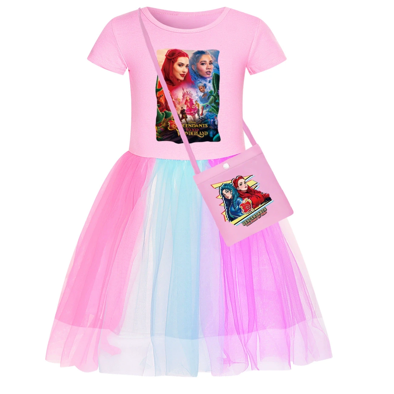 Rainbow Tulle Twirl Dress — 5795 Edition, Style 24 · Short Tulle · with Bag · Pink