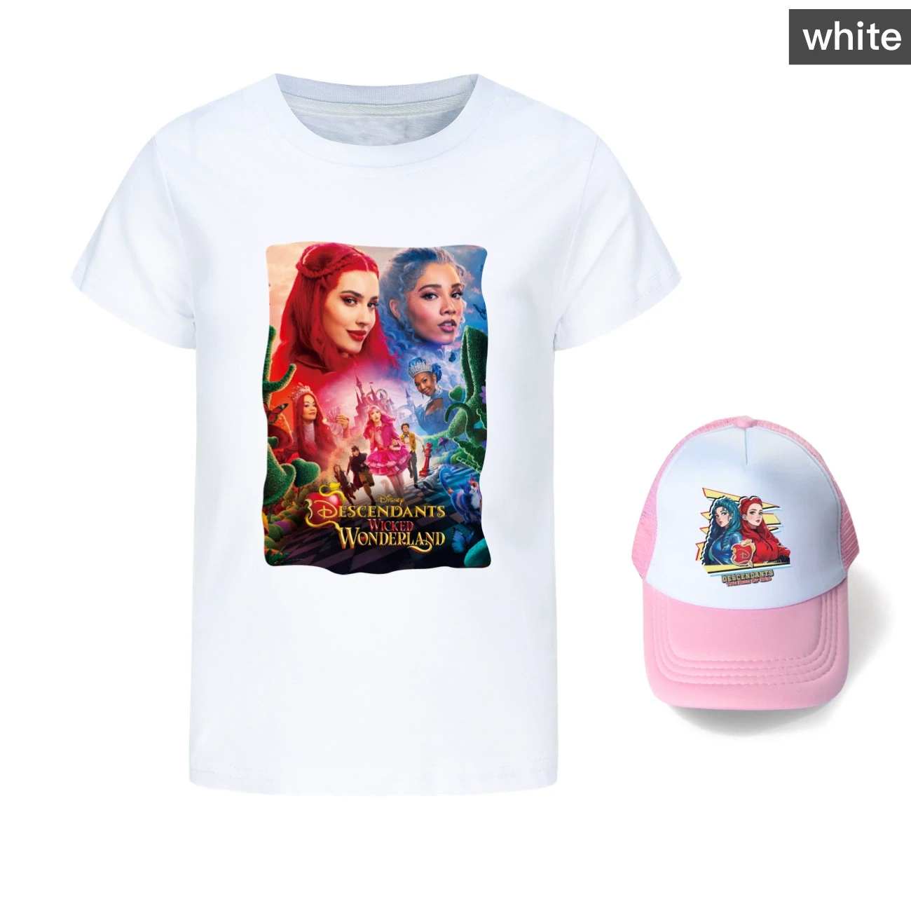 Graphic Tee & Sun Hat Set — 5795 Edition, Style 01 · White