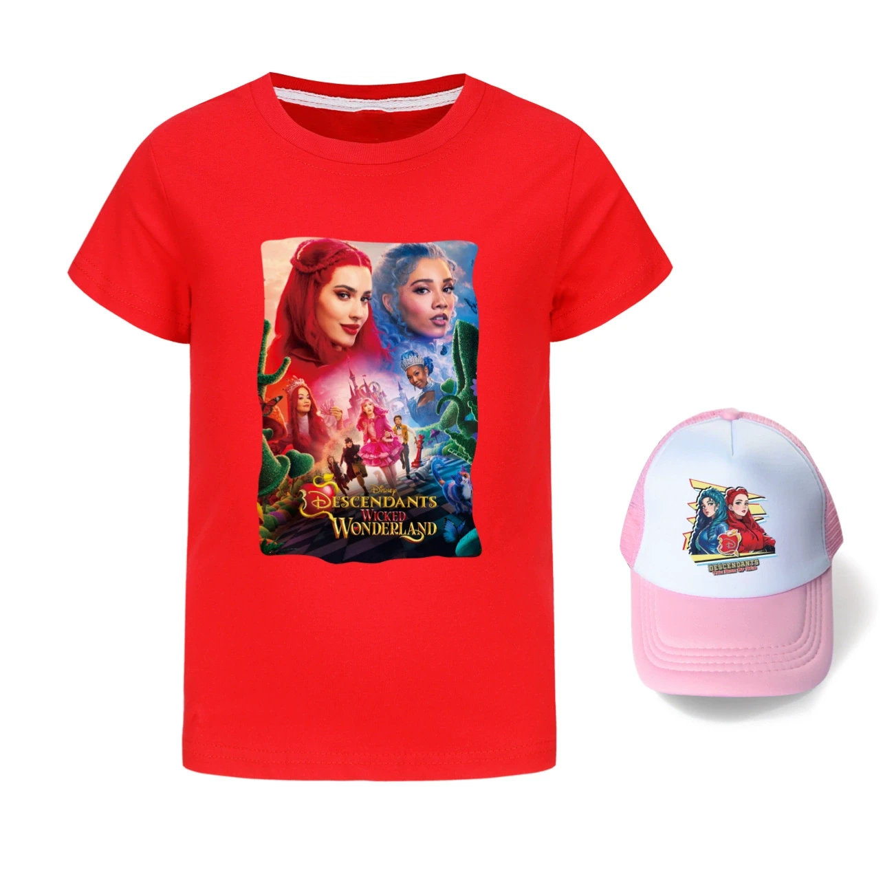 Graphic Tee & Sun Hat Set — 5795 Edition, Style 03 · Red