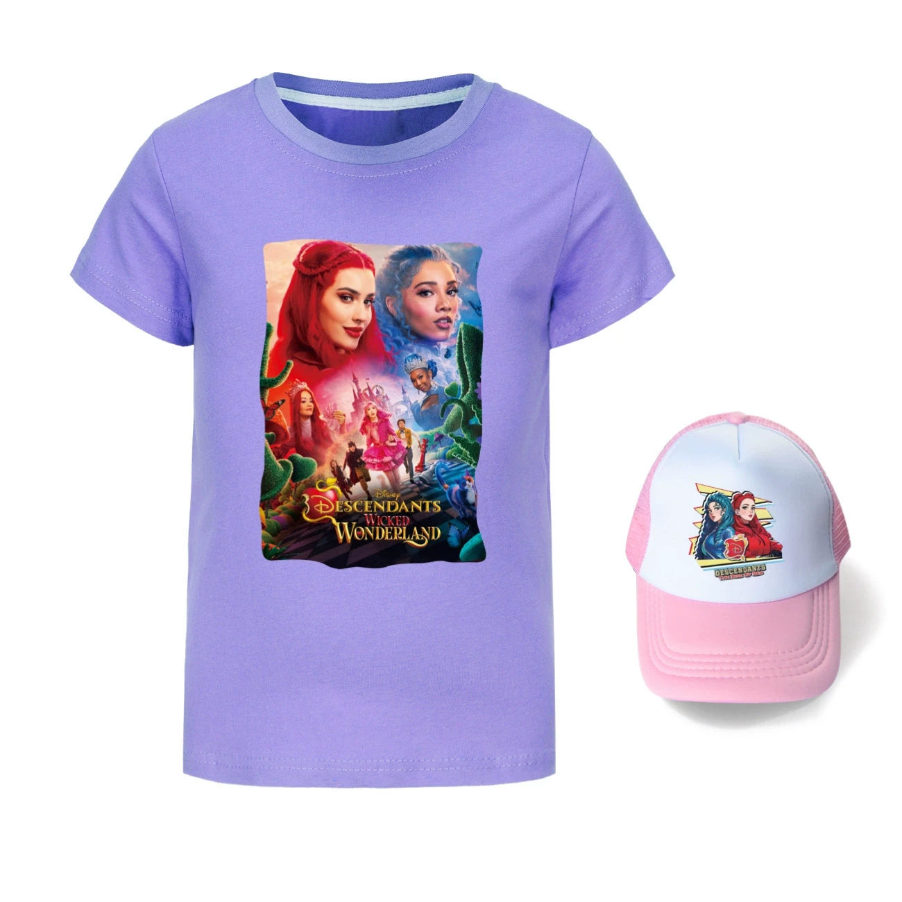 Graphic Tee & Sun Hat Set — 5795 Edition, Style 04 · Purple