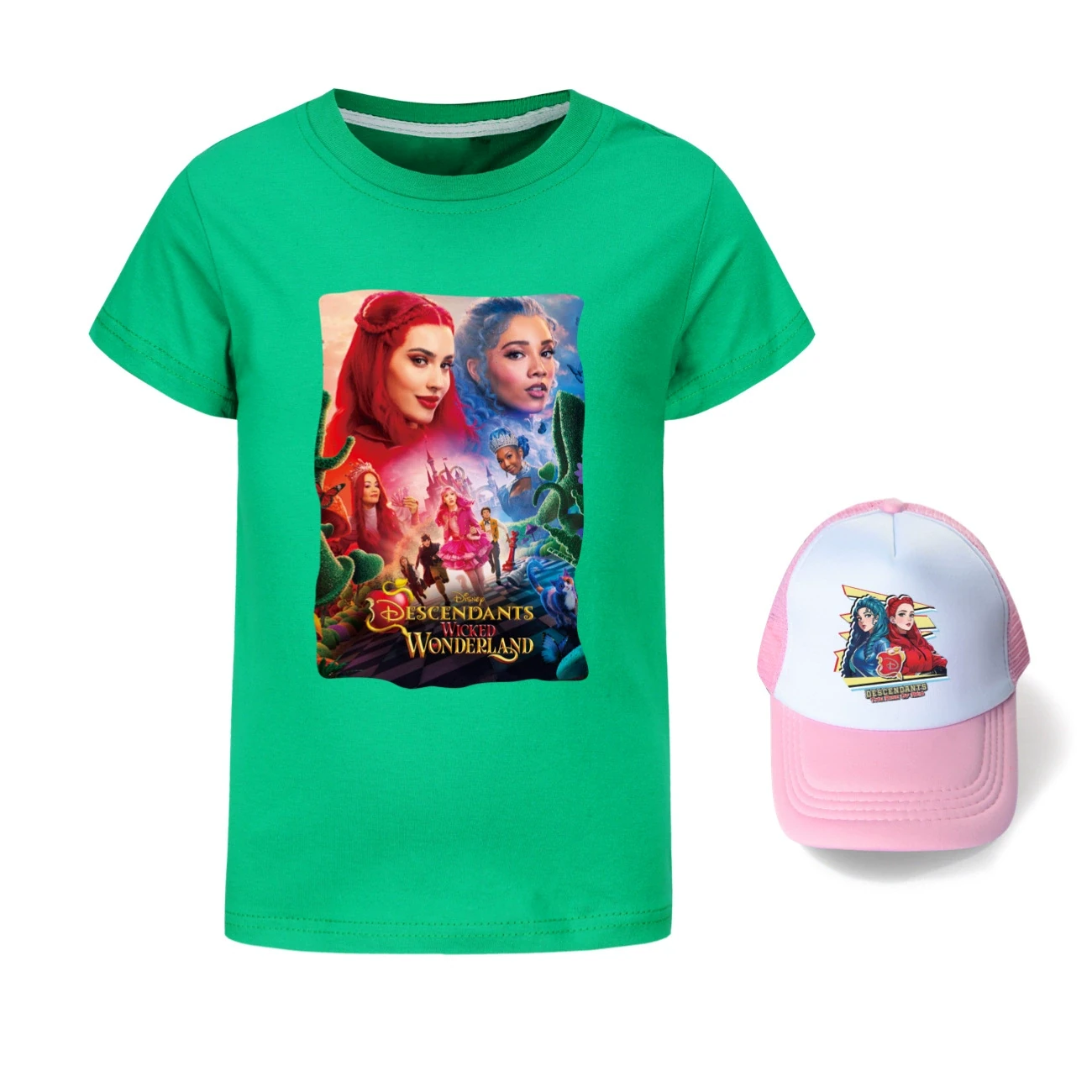 Graphic Tee & Sun Hat Set — 5795 Edition, Style 06 · Green