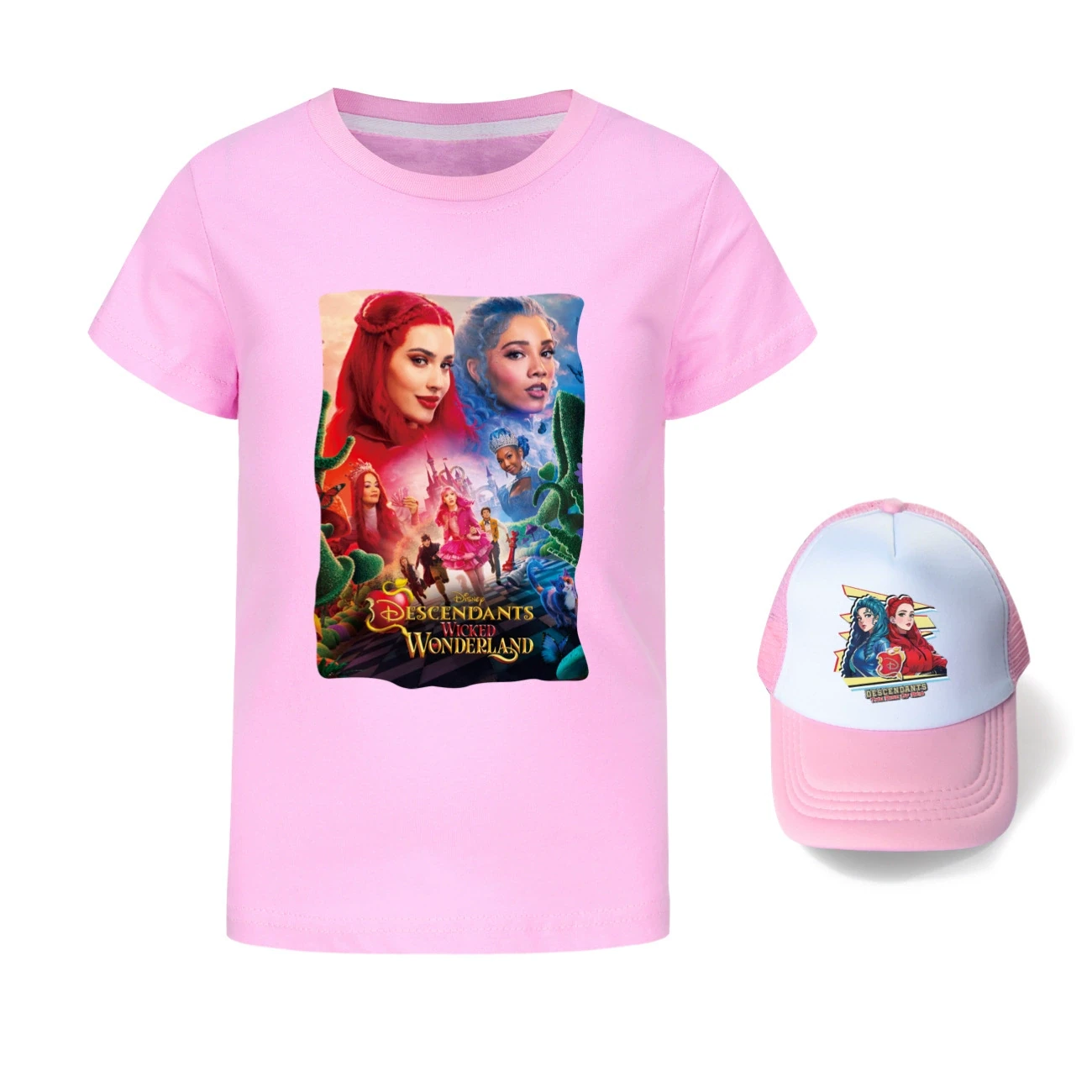 Graphic Tee & Sun Hat Set — 5795 Edition, Style 11 · Pink