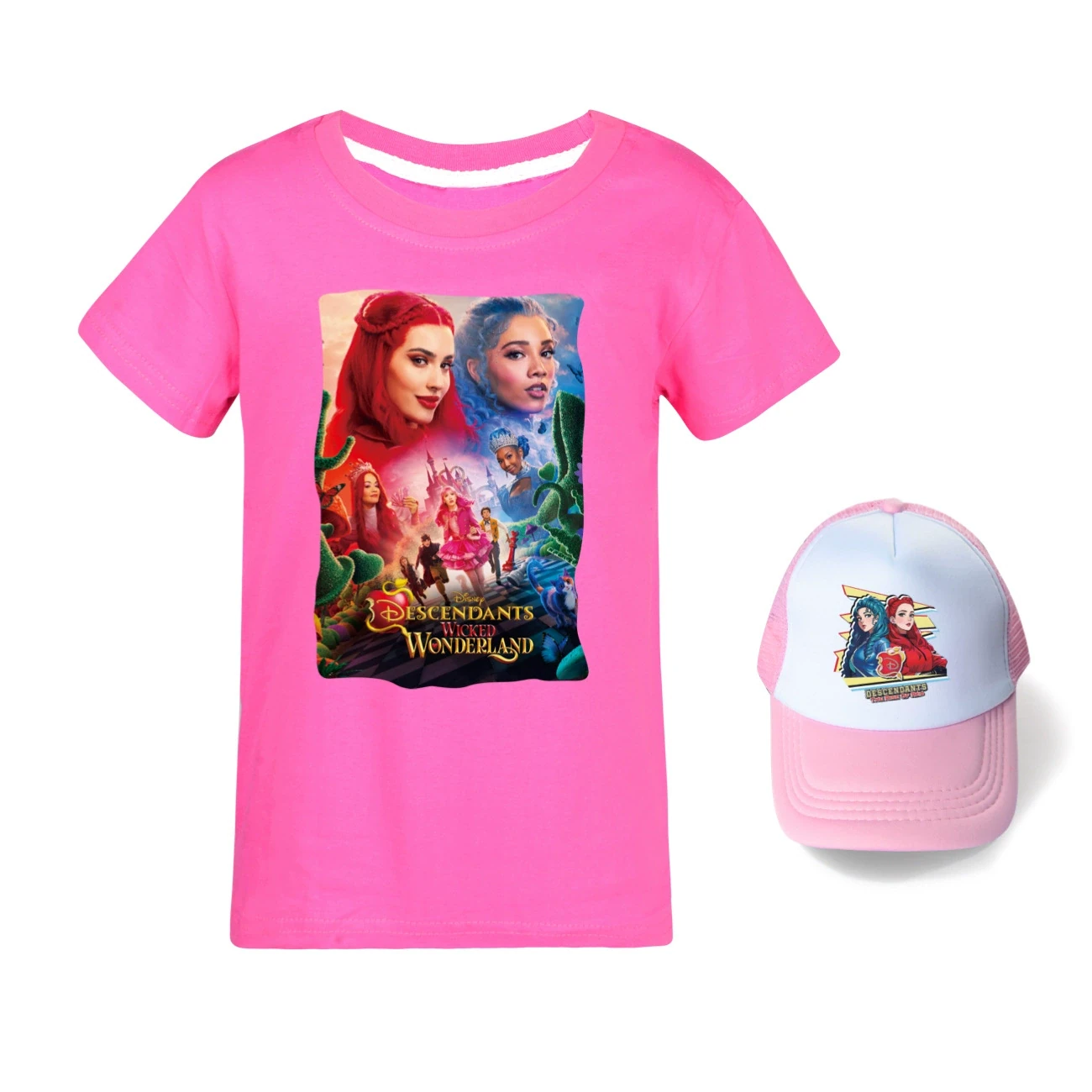 Graphic Tee & Sun Hat Set — 5795 Edition, Style 12 · Rose