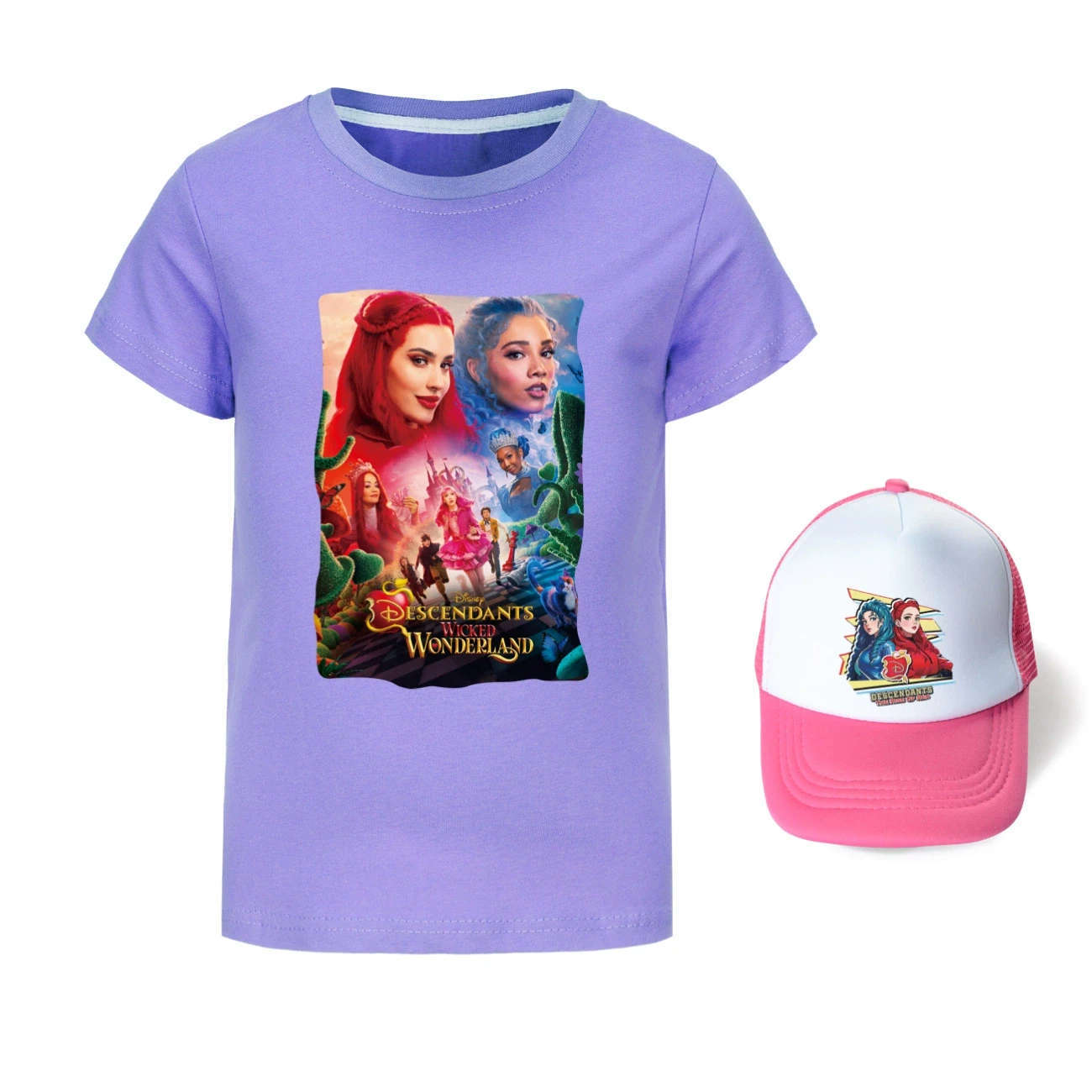Graphic Tee & Sun Hat Set — 5795 Edition, Style 18 · Purple