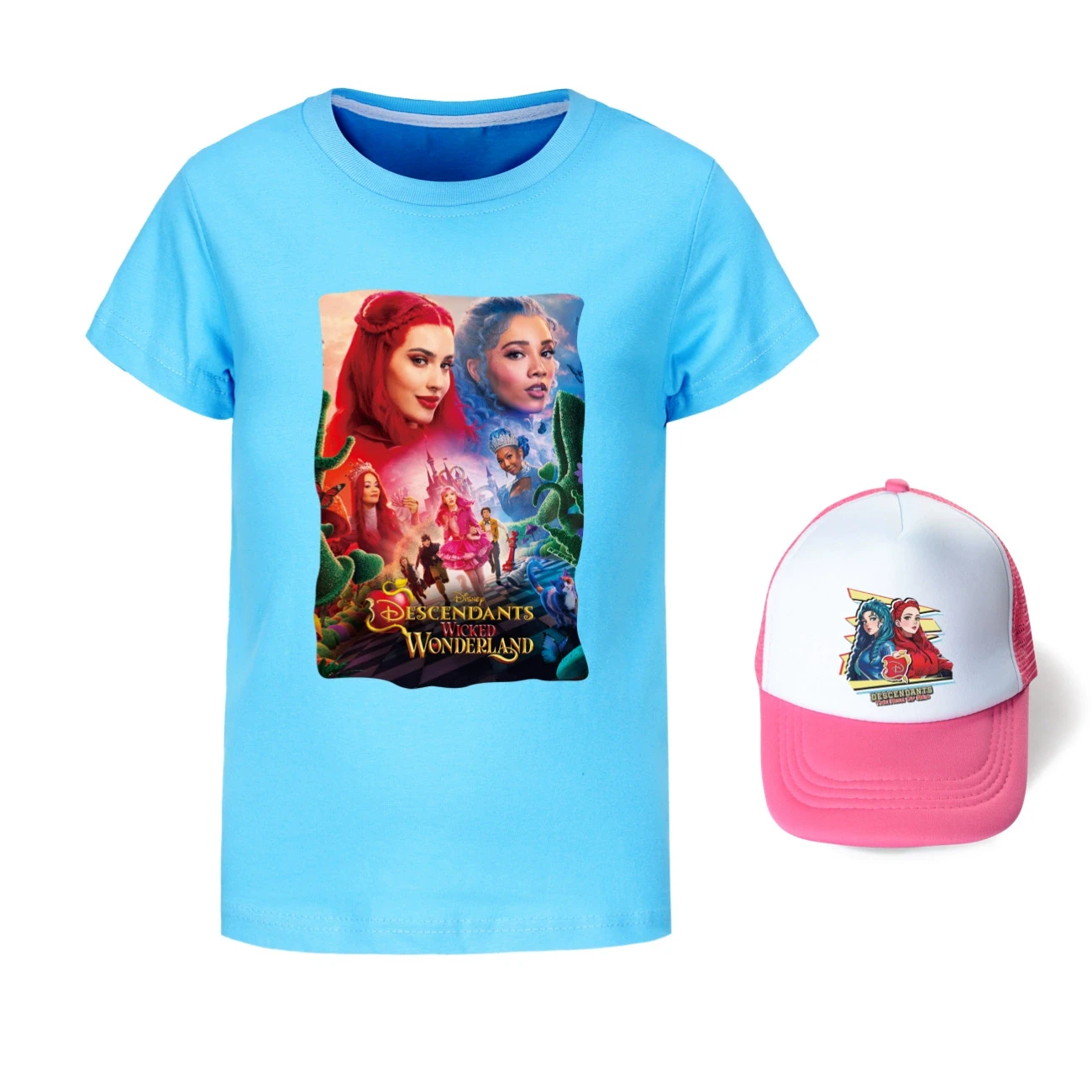 Graphic Tee & Sun Hat Set — 5795 Edition, Style 22 · Light Blue