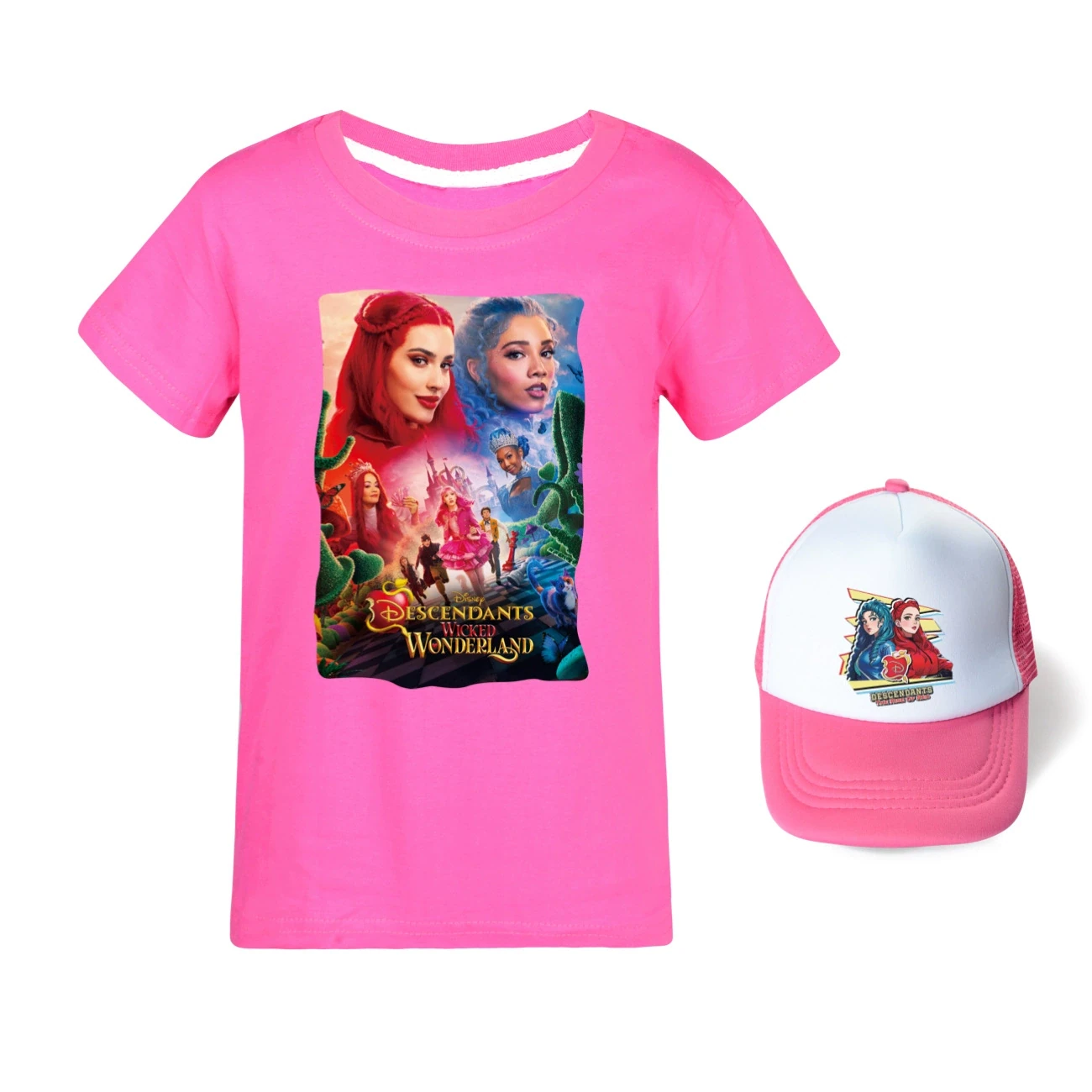 Graphic Tee & Sun Hat Set — 5795 Edition, Style 26 · Rose
