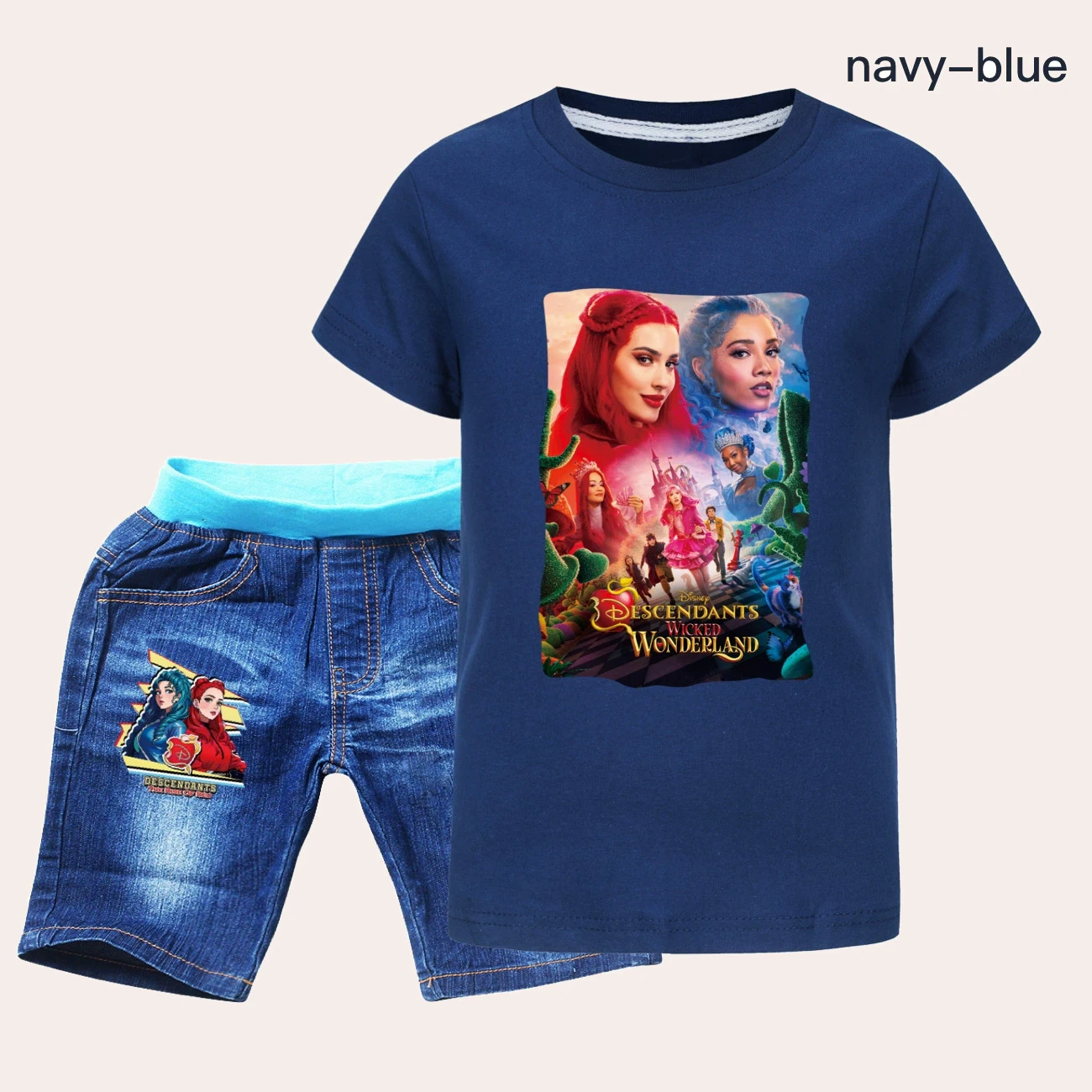 Graphic Tee & Denim Shorts Set — 5795 Edition product view