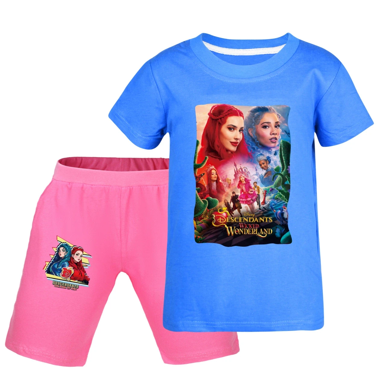 Graphic Tee & Denim Shorts Set — 5795 Edition, Style 38 · Deep Blue