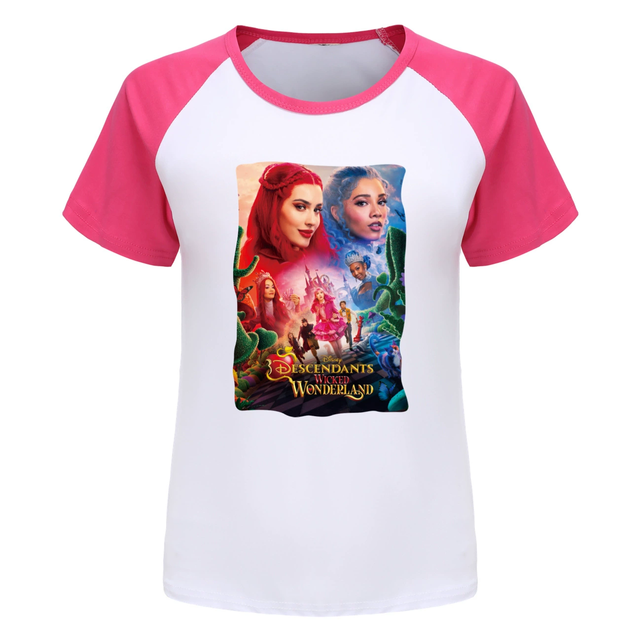 Wonderland Graphic Long & Short Sleeve Tee, Style 10 · Short Sleeve · Rose