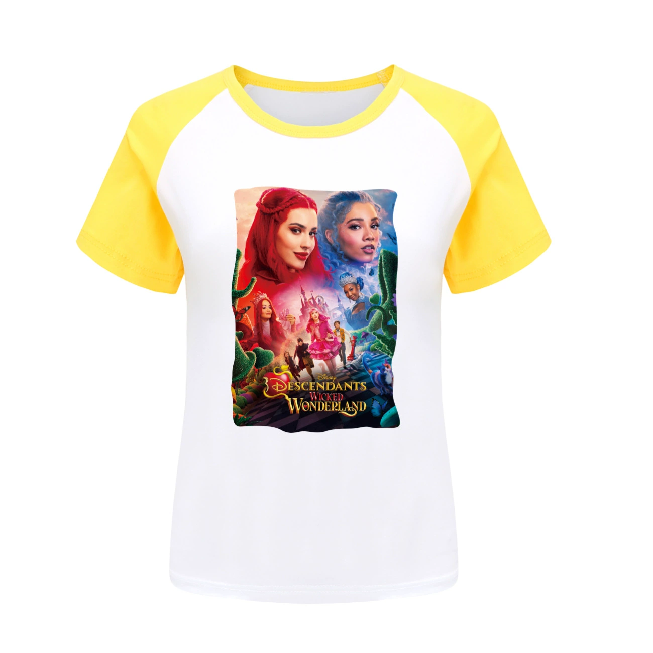 Wonderland Graphic Long & Short Sleeve Tee, Style 15 · Short Sleeve · Yellow