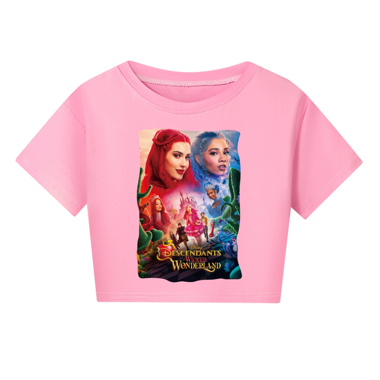 Wonderland Graphic Long & Short Sleeve Tee, Style 30 · Pink