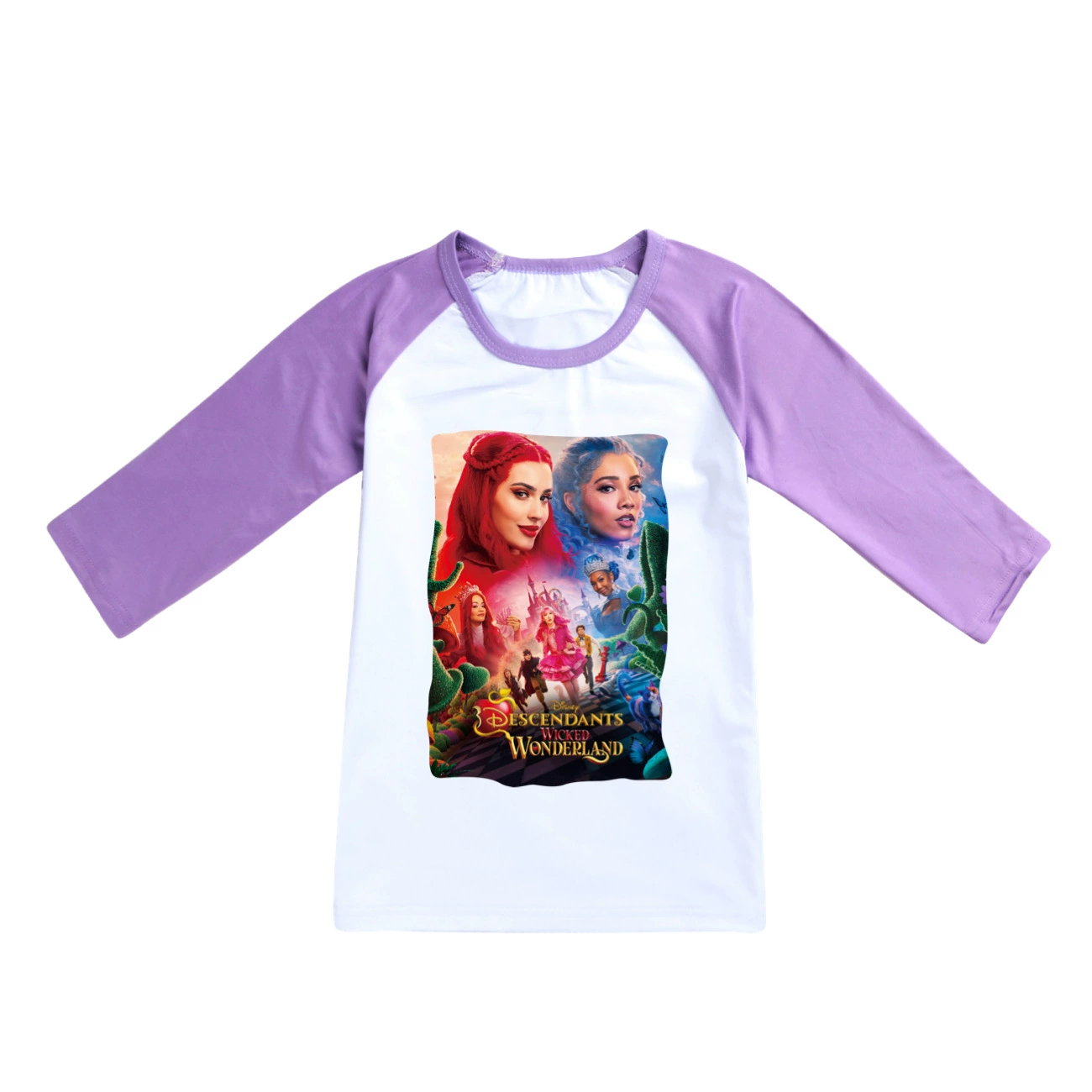Wonderland Graphic Long & Short Sleeve Tee, Style 32 · Short Sleeve · Purple