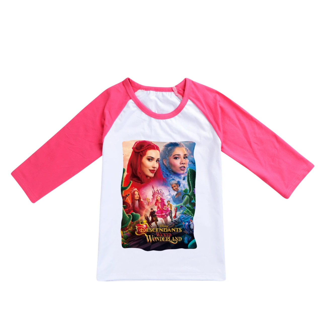 Wonderland Graphic Long & Short Sleeve Tee, Style 34 · Short Sleeve · Rose