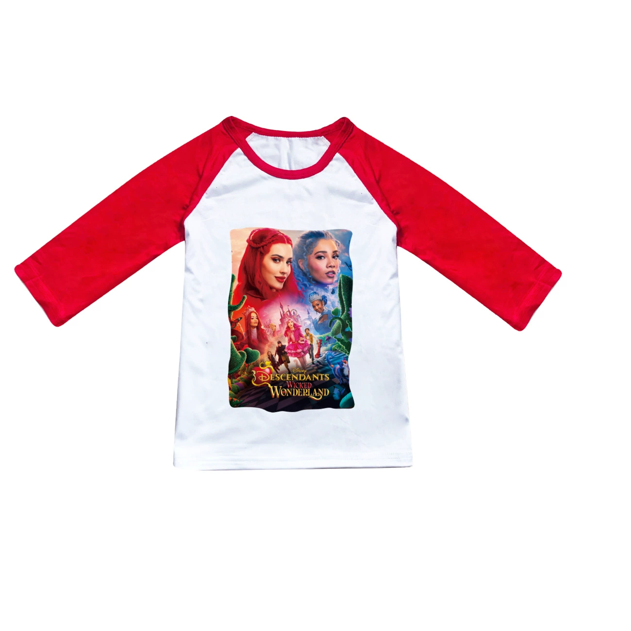 Wonderland Graphic Long & Short Sleeve Tee, Style 37 · Short Sleeve · Red