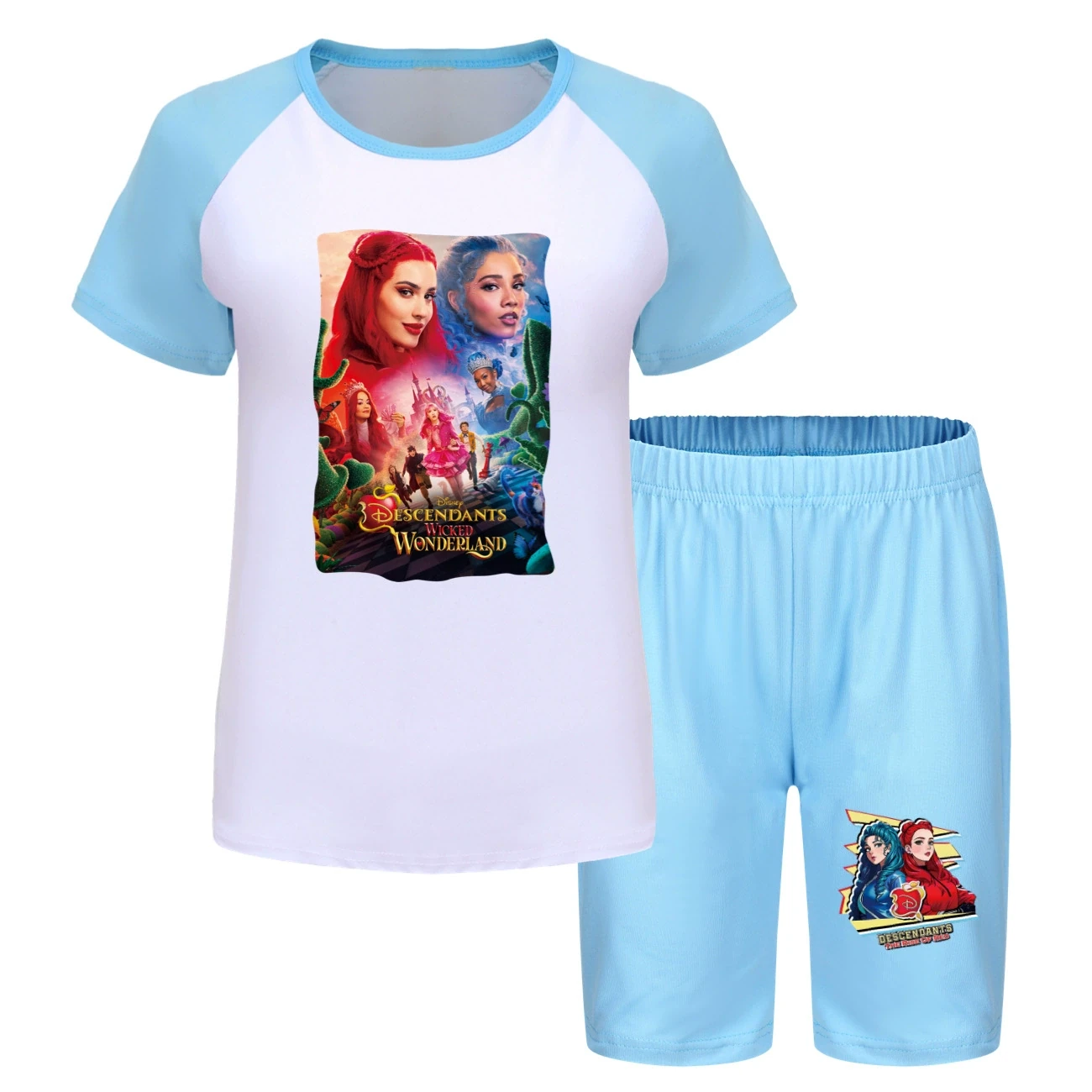 Tee & Shorts Active Set — 5795 Edition, Style 19 · Light Blue