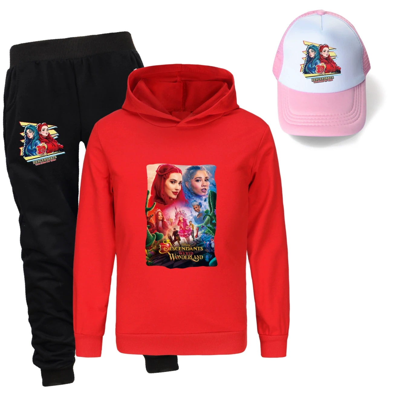 Three-Piece Hoodie, Jogger & Hat Set — 5795 Edition, Style 03 · Red