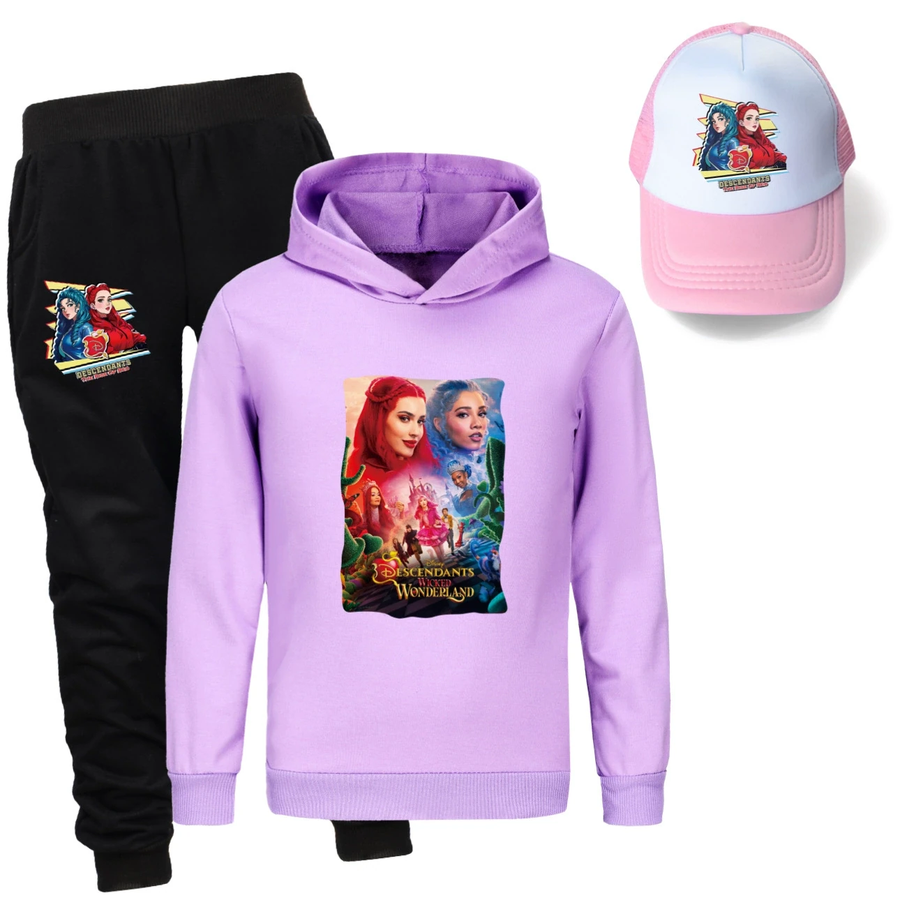 Three-Piece Hoodie, Jogger & Hat Set — 5795 Edition, Style 04 · Purple