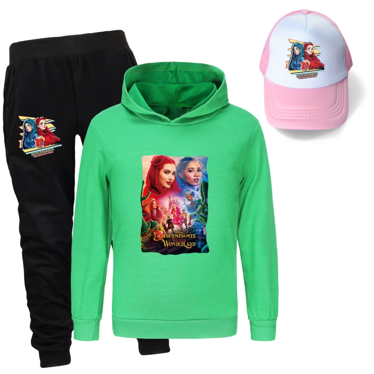 Three-Piece Hoodie, Jogger & Hat Set — 5795 Edition, Style 06 · Green