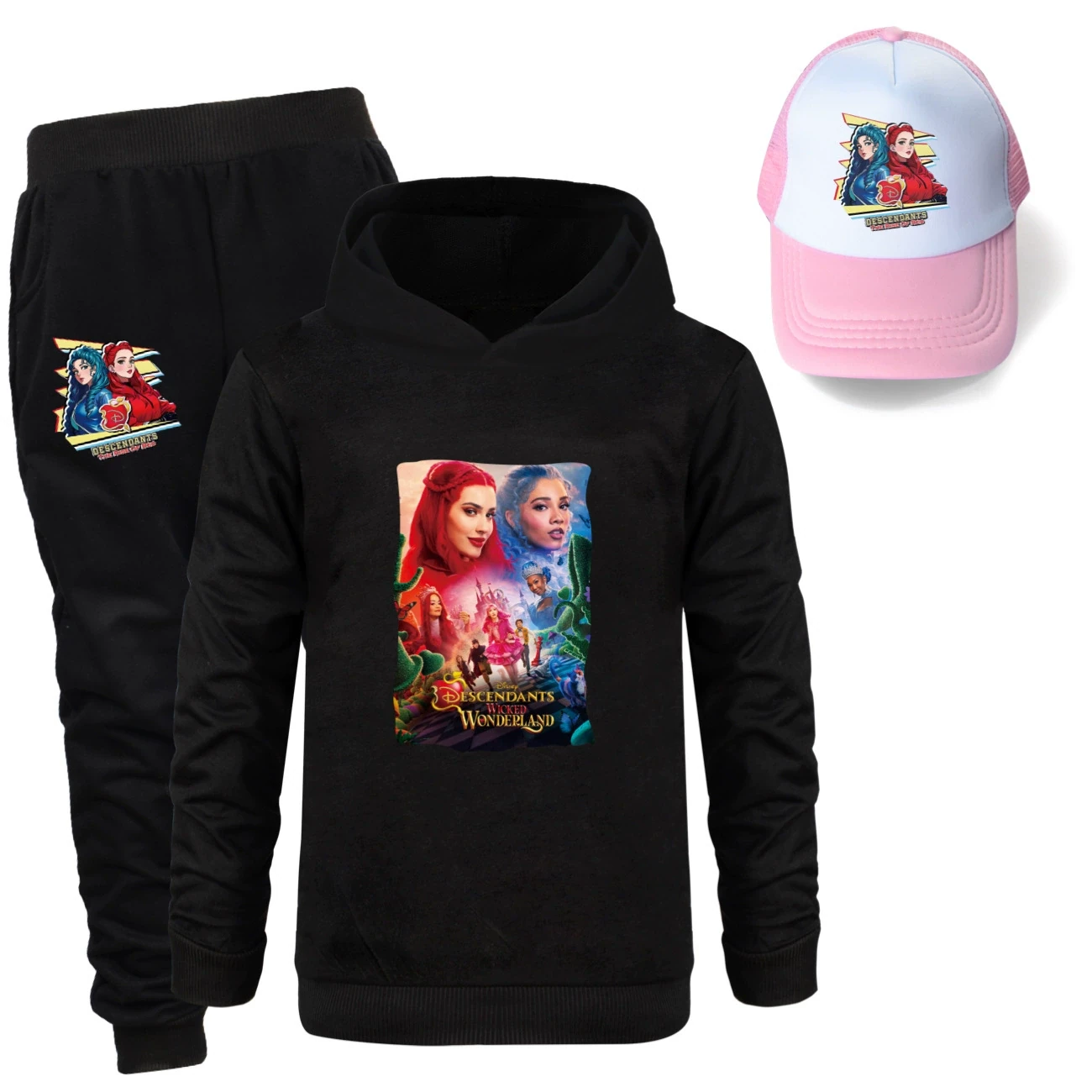 Three-Piece Hoodie, Jogger & Hat Set — 5795 Edition, Style 07 · Black