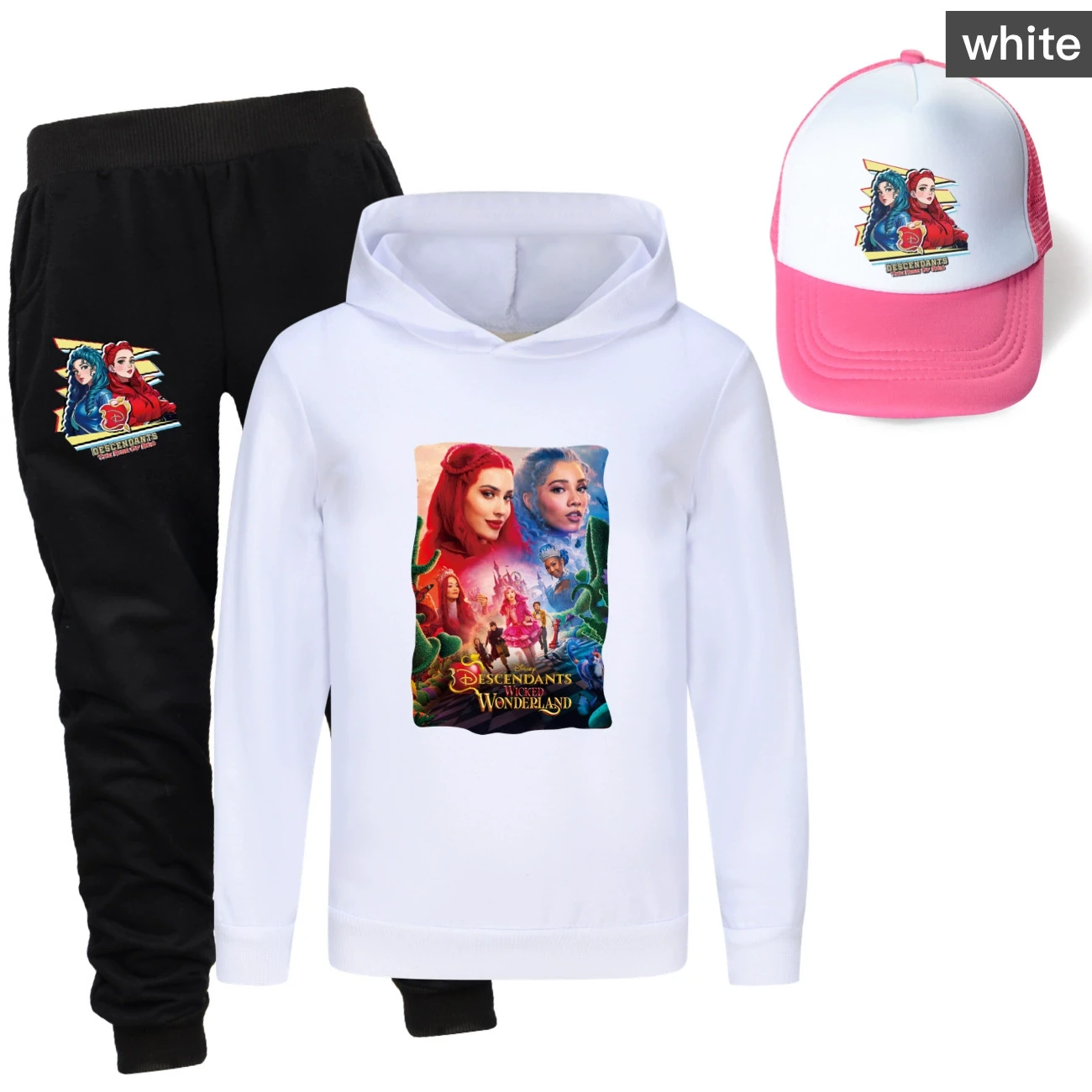 Three-Piece Hoodie, Jogger & Hat Set — 5795 Edition, Style 14 · White
