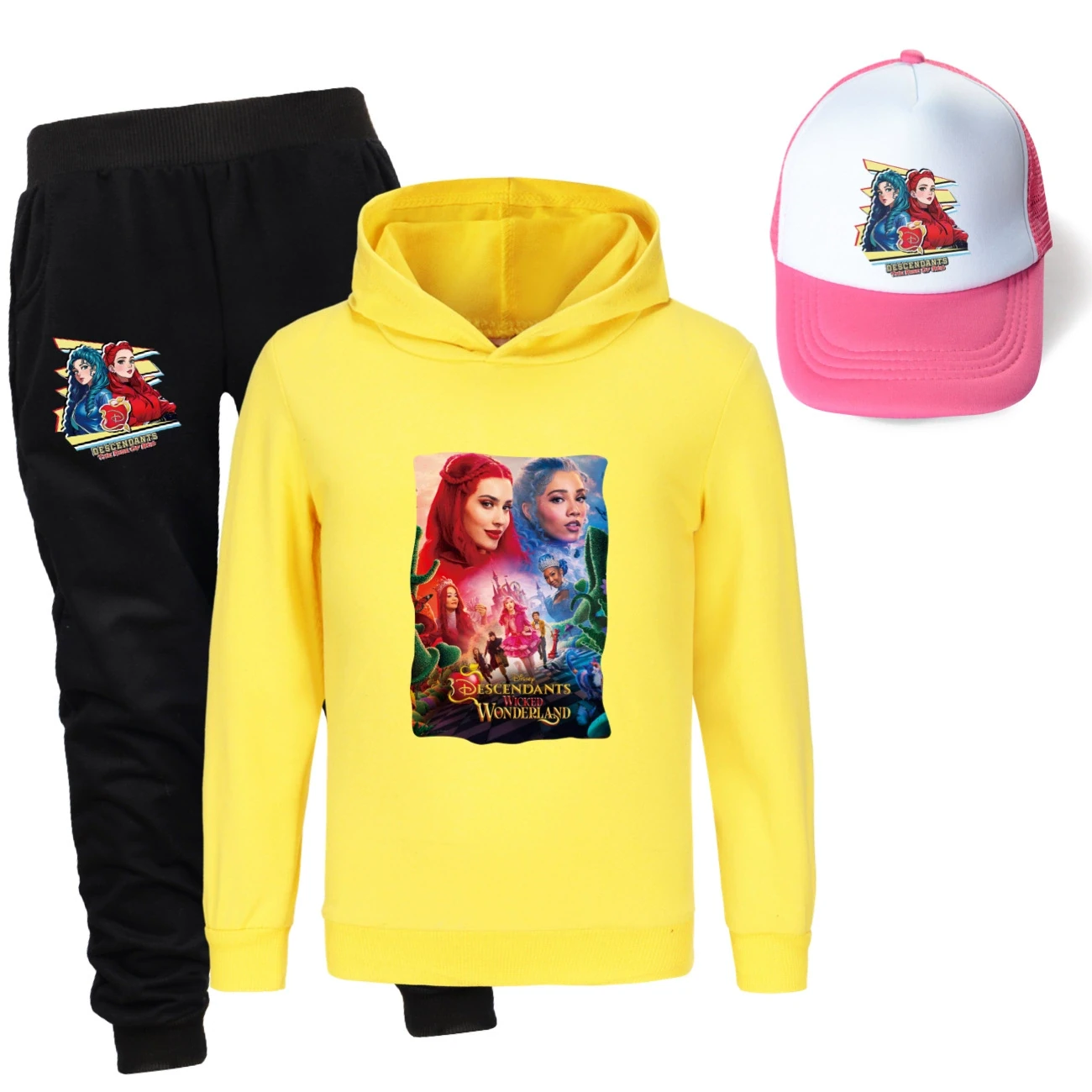 Three-Piece Hoodie, Jogger & Hat Set — 5795 Edition, Style 15 · Yellow