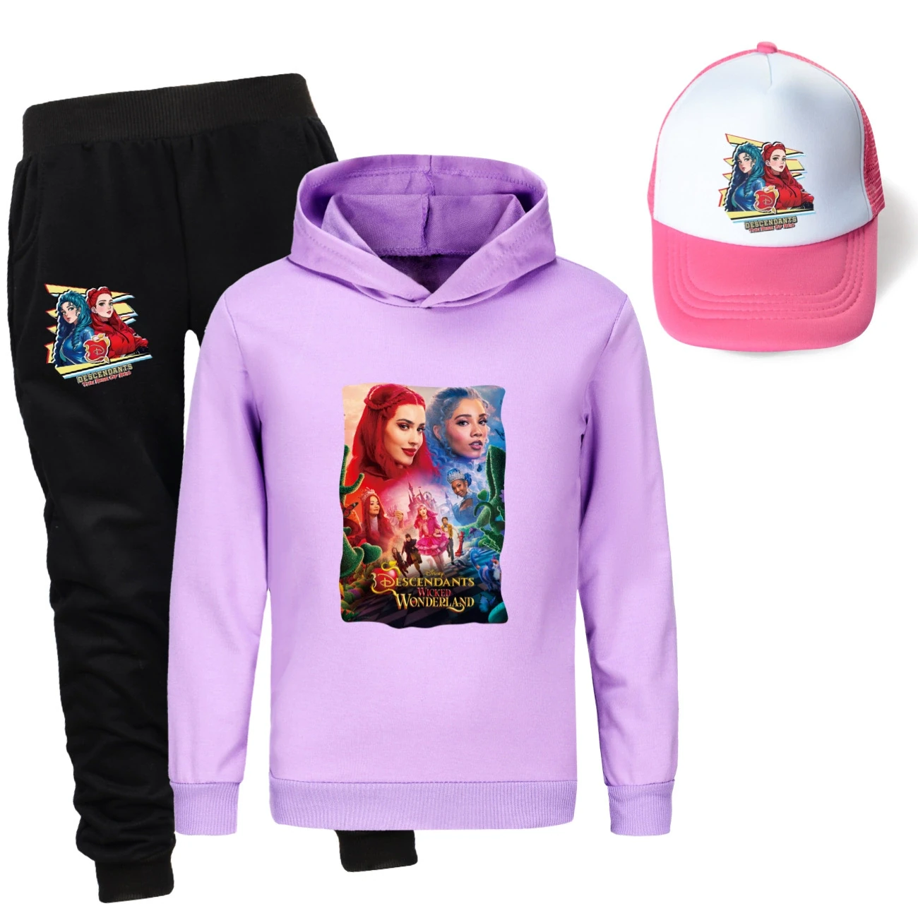 Three-Piece Hoodie, Jogger & Hat Set — 5795 Edition, Style 17 · Purple