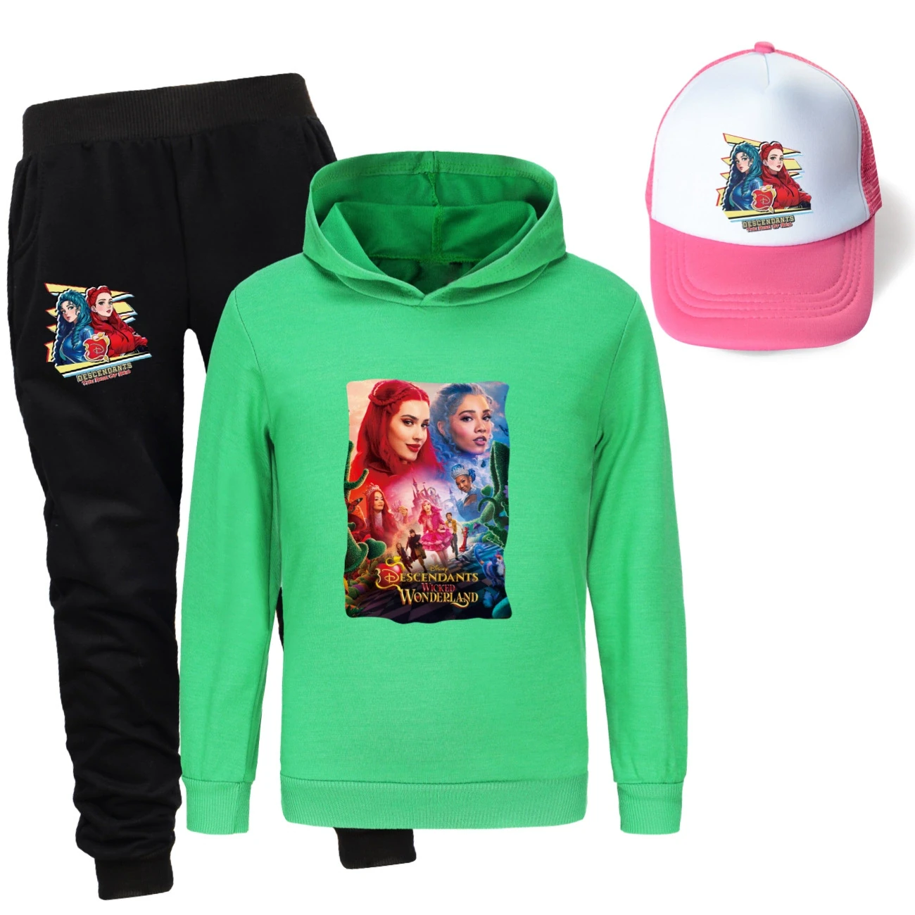 Three-Piece Hoodie, Jogger & Hat Set — 5795 Edition, Style 19 · Green
