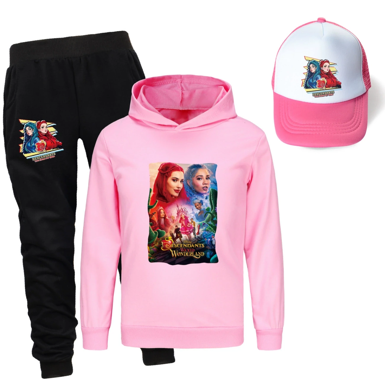 Three-Piece Hoodie, Jogger & Hat Set — 5795 Edition, Style 24 · Pink
