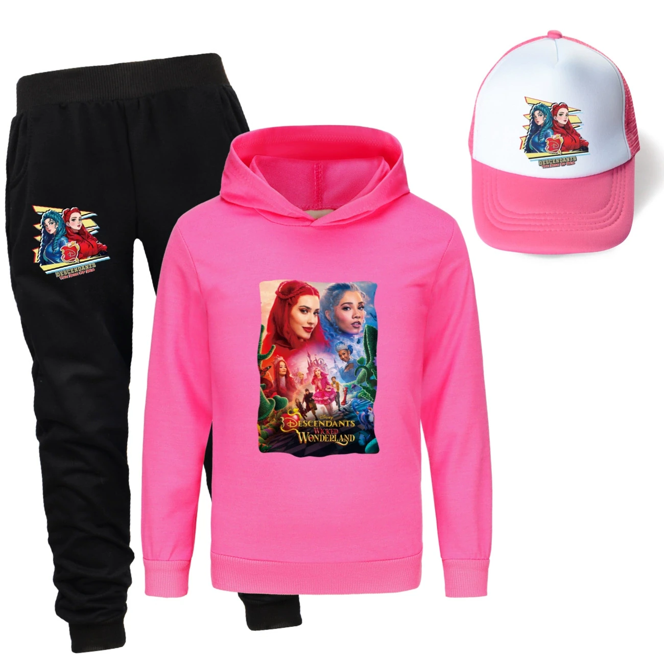 Three-Piece Hoodie, Jogger & Hat Set — 5795 Edition, Style 25 · Rose