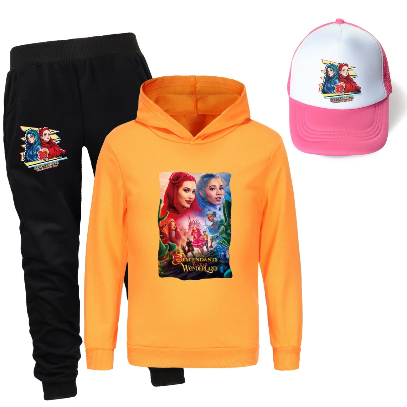 Three-Piece Hoodie, Jogger & Hat Set — 5795 Edition, Style 26 · Orange