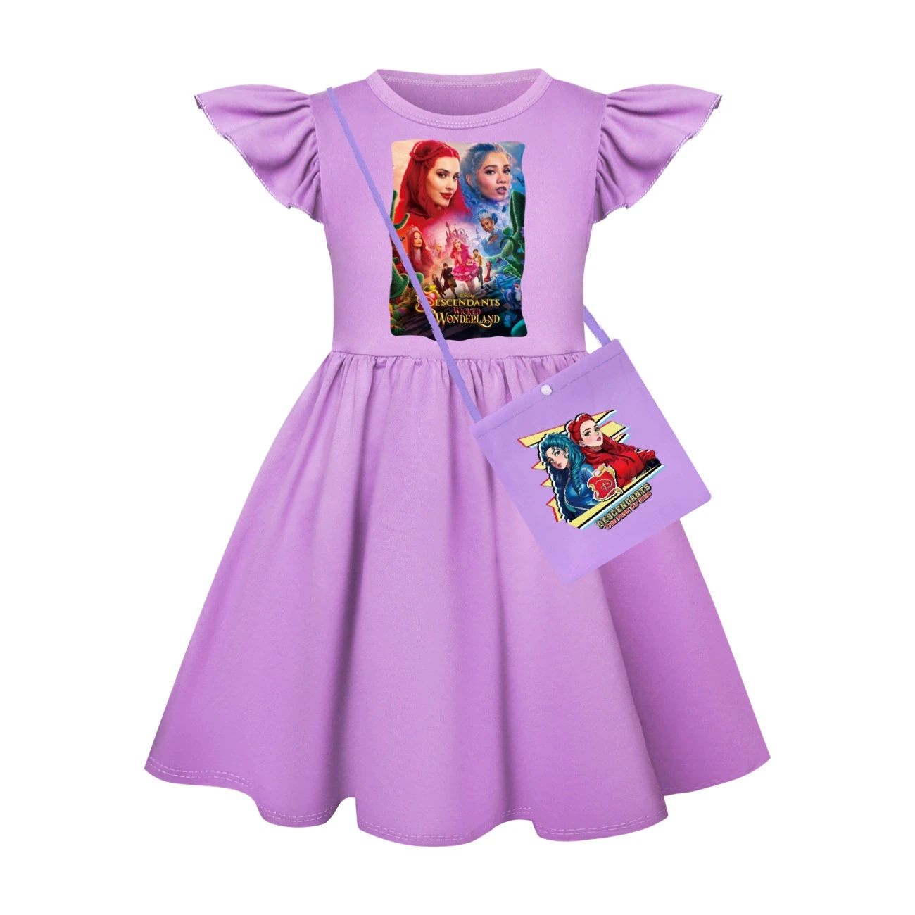 Ruffle-Hem Jersey Dress — 5795 Edition, Style 15 · with Bag · Purple