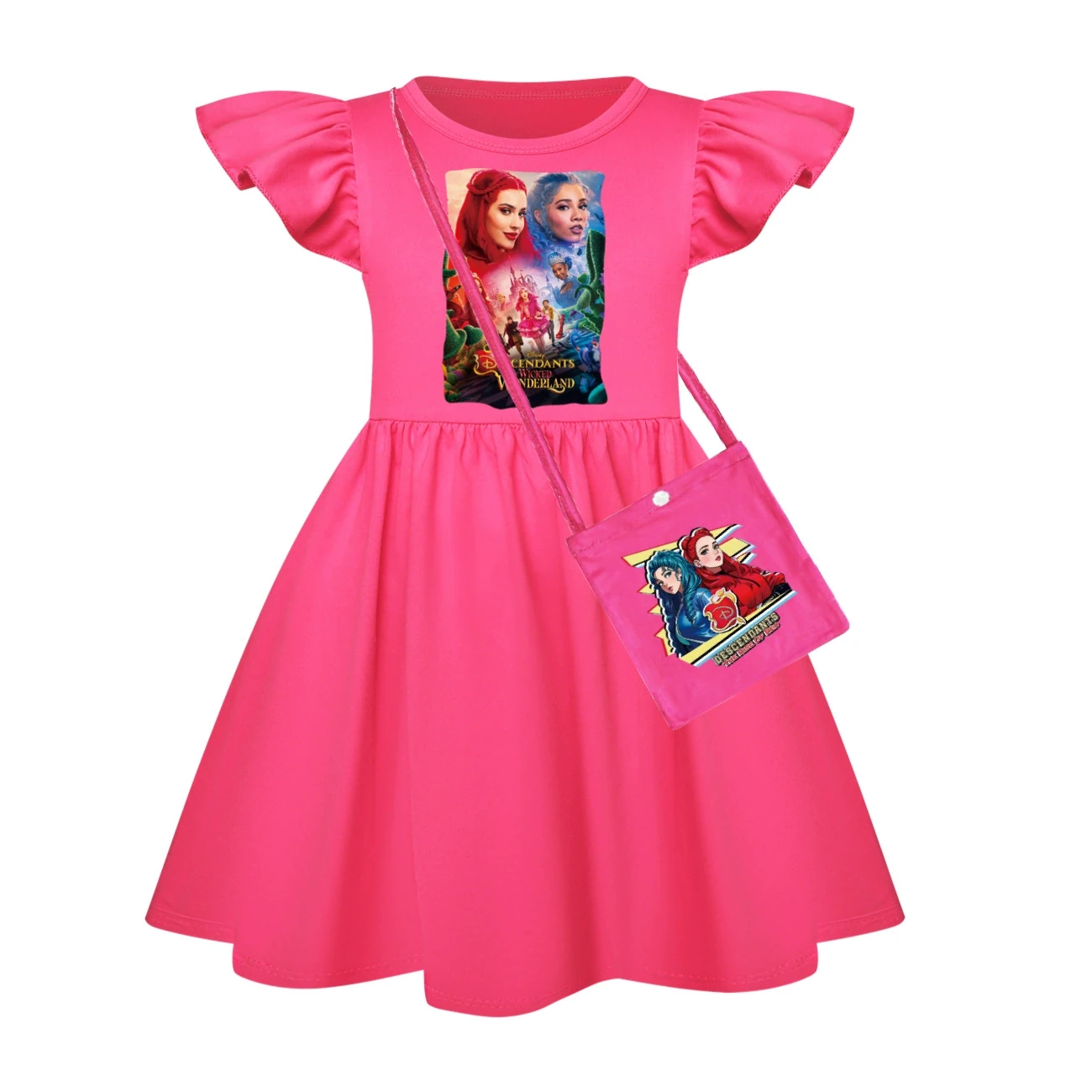 Ruffle-Hem Jersey Dress — 5795 Edition, Style 16 · with Bag · Rose