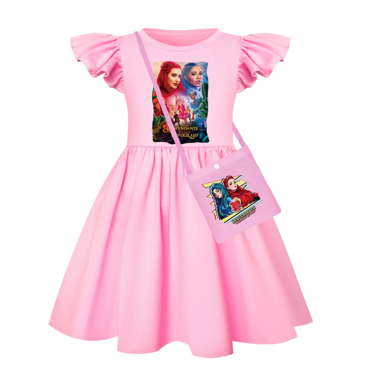 Ruffle-Hem Jersey Dress — 5795 Edition, Style 17 · with Bag · Pink
