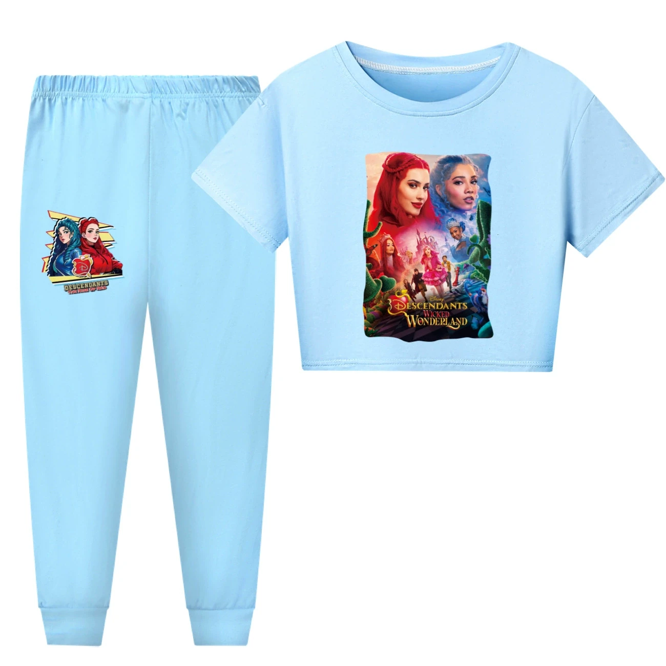 Family Lounge Set — 5795 Edition, Style 25 · Short Sleeve · Pants · Light Blue