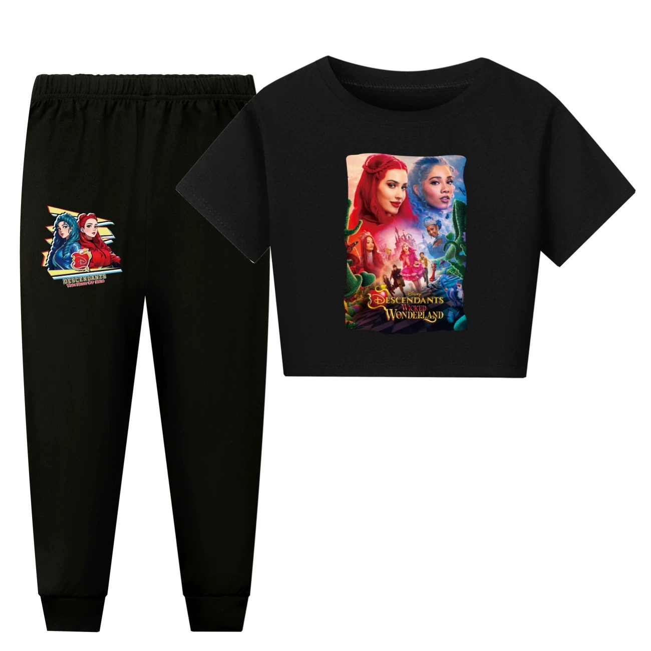 Family Lounge Set — 5795 Edition, Style 28 · Short Sleeve · Pants · Black